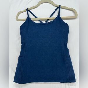 Beyond Yoga Workout Set Spacedye Tank Side Pockets M Navy Blue